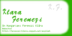 klara ferenczi business card