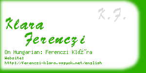 klara ferenczi business card